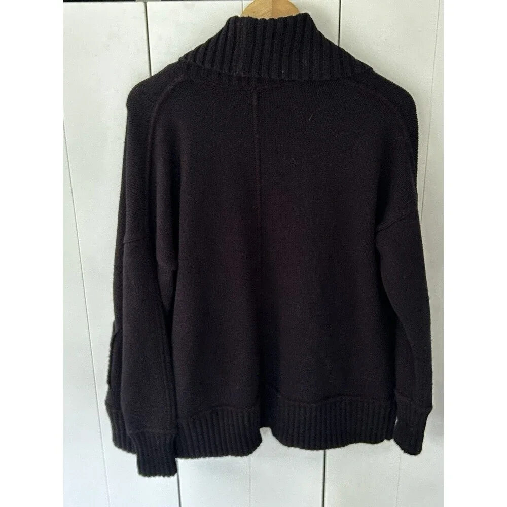 J.Crew Women's Chunky Trim Open Cardigan Sweater Size XS Small Black Preppy